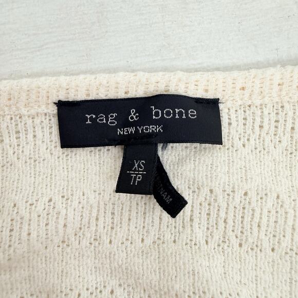rag & bone Julia Scoop Neck Tee Women XS Ivory Sheer Pullover Stretch Minimalist - Picture 12 of 16